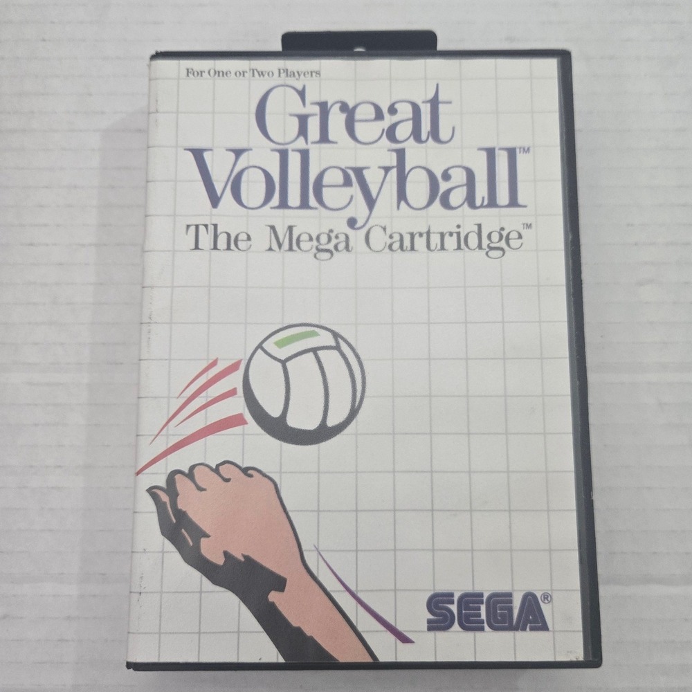 Great Volleyball Sega Master System 1987 The Mega Cartridge With Case 5070 Game